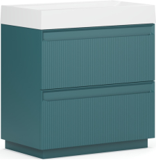 Тумба для умывальника Belux Базель Н 80-02 напольная, 2 ящ., Голубой Малахит матовый 179