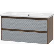 Тумба для умывальника Brevita Chester 100, подвесная, 2 ящ., cерый/дуб чарльстон