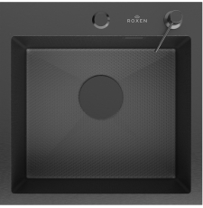 Мойка для кухни Roxen Snake PVD 45x45, врезная, с рол-матом, дозатором, текстурн. оруж. сталь