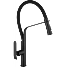 Смеситель для кухни Rea Castor Black Matt B6935, с гибким изливом, черный матовый