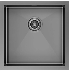 Мойка для кухни Paulmark Gerberg 44 Uni 44x44 PM254444-GM, под столешницу, вороненая сталь