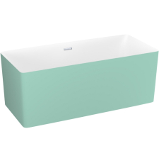Акриловая ванна Wellsee Pure BY Wellsee 166x77, отдельностоящая, белый глянц., св.зеленый матов./хром