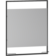 Зеркало с полкой Belux Турин В 85 85x80, черный матовый 19