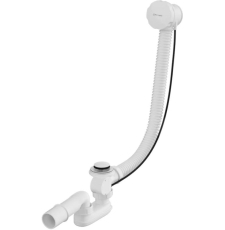 Сифон для ванны Whitecross SPWC60WHG полуавтомат, 60 см, латунь, белый глянец