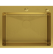 Мойка для кухни Roxen Simple PVD 60x48, врезная, с коландером, дозатором, золото