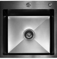 Мойка для кухни Blantek FS-5050HN Honeycomb Nano black ECO 50x50, врезная, ворон. сталь