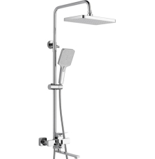 Душевая стойка с тропическим душем Shevanik S6136 со смесителем, хром
