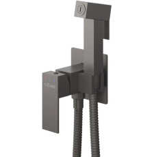 Смеситель с гигиеническим душем Cezares Slider DIF, встраиваемый, оружейная сталь