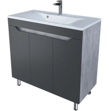 Тумба для умывальника Axus Фламини 90 Комфорт напольная, 3 дв., цемент, GS-00011442