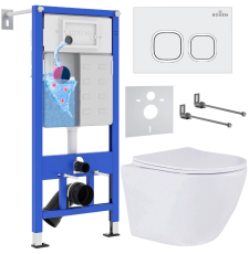 Унитаз с инсталляцией Roxen Antares подвесной с крышкой, с кнопкой кв., белый