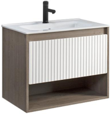 Тумба для умывальника Belux Долли НП 70-01 подвесная, 1 ящ., Дуб Денвер/белый глянц. 177