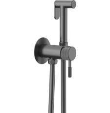 Смеситель с гигиеническим душем Gid Edessa L070-GM-GD, встраиваемый, вороненая сталь
