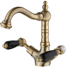 Смеситель для умывальника Caprigo Adria-classic Black Edition 03B-526-VOT с донным клапаном