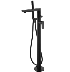 Смеситель для ванны Wasser Kraft Elbe 7421 напольный, с лейкой, черный Soft-touch