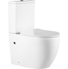 Унитаз напольный безободковый Grado GD-3203Т, торнадо, с крышкой микролифт слим, горизонтальный выпуск