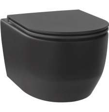Унитаз Wellsee Croquis RimFree подвесной, с крышкой, матовый черный