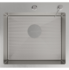 Мойка для кухни Roxen Simple 50x48, врезная, с коландером, дозатором, текстура зерно, сатин