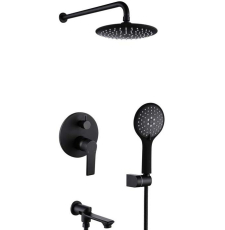 Встроенная душевая система Vivi Felice 8020 Nero Opaco со смесителем, черный матовый