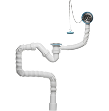 Сифон для ванны AV Engineering AVE129650 с цепочкой, 20-65 см, хром, ЦИ-3111250850