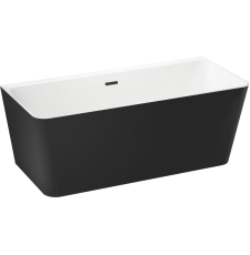 Акриловая ванна Wellsee Bromance 170x85 с клапаном матов.черный, матов.черный/глянц.белый