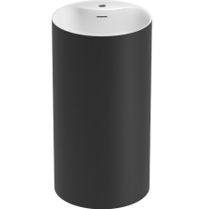 Раковина Wellsee Chalice Perfection 45 напольная, с отв., глянц. белый/матов.черный