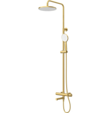 Душевая стойка с тропическим душем Cezares Relax СVD со смесителем, браш.золото