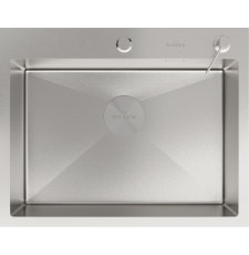Мойка для кухни Roxen Simple 60x48, врезная, с коландером, дозатором, текстура песок, сатин