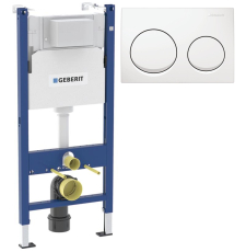 Инсталляция для унитаза Geberit Duofix Alpha 112 458.233.00.2A20Wh, с кнопкой Alpha20, белый