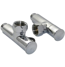 Угловой вентиль колпачковый 1"х1/2" г/ш Ростела (пара), хром