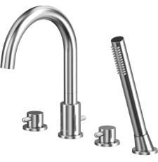 Смеситель на борт ванны Whitecross Y Y1232NIB, врезной, на 4 отверстия, с лейкой, брашированный никель