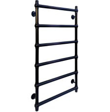 Полотенцесушитель Fincopper Retro FCR 90x50 водяной, нижнее, 6 пер., черный RAL 9005