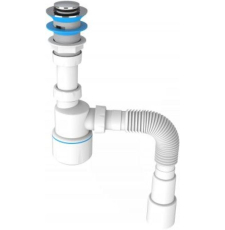 Сифон для умывальника AV Engineering AVE129747 с клапаном клик-клак, хром, ЦЕ-0890231080