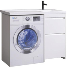 Тумба под стиральную машину Belux Ока Н 44-02 для умывальника 105, напольная, белый глянц. 1