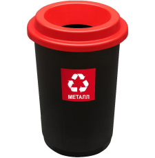 Мусорное ведро Plafor Eco Bin 650-04 для раздельного сбора, 50 л, красный\металл