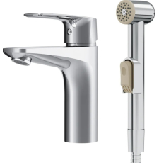 Смеситель для умывальника AM.PM Gem F90A03000 с гигиеническим душем, хром