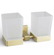 Стакан для щеток Vivi Felice FL1029 ORO OPACO двойной, матовое золото