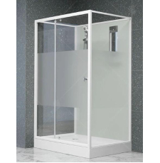 Душевая кабина RGW Andaman AN-207 90x100, прозр., мат.полоса Frost Line, белый