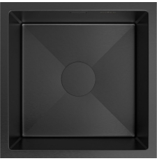 Мойка для кухни Roxen Uno PVD 44x44, под столешницу, с рол-матом, дозатором, оруж. сталь