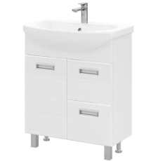 Тумба для умывальника Volna Joli 70.1D.2Y Балтика напольная, 1 дв., 2 ящ., белый глянец, tnJOLI70.1D.2Y-01