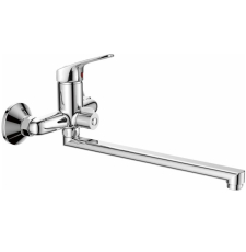 Смеситель для ванны Haiba HB16 HB2216 настенный, с длинным изливом, с душем, хром