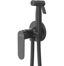 Смеситель с гигиеническим душем Cezares Stylus DIF, встраиваемый, черный матовый