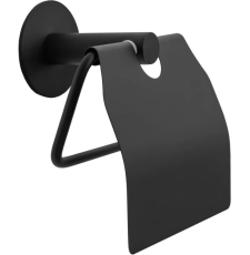 Держатель для туалетной бумаги Rea black matt 77057, с крышкой, черн.матов.