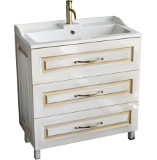 Тумба для умывальника Vela Ретро Gold 80Н 3в.я., Laura, золото