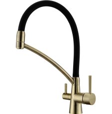 Смеситель для кухни Paulmark Siegen Si213111-BR с гибким изливом, с фильтром для питьевой воды, бронза