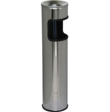 Мусорное ведро Титан Мета К150НН с пепельницей, уличное, 10 л, хром, 4607078081212
