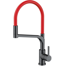 Смеситель для кухни Omoikiri Sinto 2 Plus-SB-GM-R 4994467, с фильтром для питьевой воды, вороненая сталь, красный