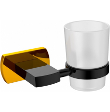 Стакан для щеток CeramaLux Azzuro 95602, черный/золото