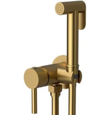 Смеситель с гигиеническим душем Vincea VHFW-101BG настенный, золото матовое