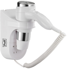 Фен для ванной Puff-1600B настенный, белый