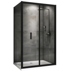 Душевая кабина Abber Sonnenstrand 100x100, прозр./черн. складная
